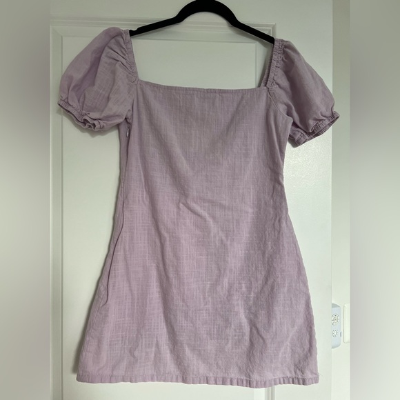 Lavender Puff Sleeve Mini Dress - Picture 6 of 10